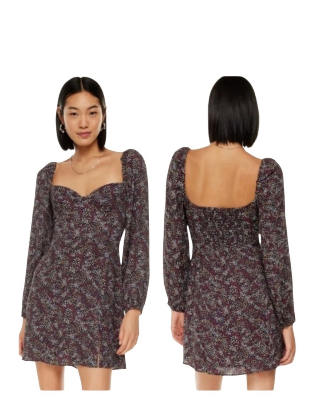 Wilfred Novella Dress Puff-sleeve mini dress with slit Sz 2 NEW